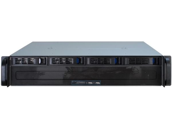 Inter-Tech IPC 2U-2404S, Teline, Palvelin, Musta, Hopea, mikro ATX, Mini-ITX, Terästä, 2U