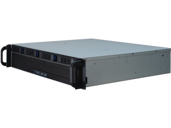 Inter-Tech IPC 2U-2404S, Teline, Palvelin, Musta, Hopea, mikro ATX, Mini-ITX, Terästä, 2U