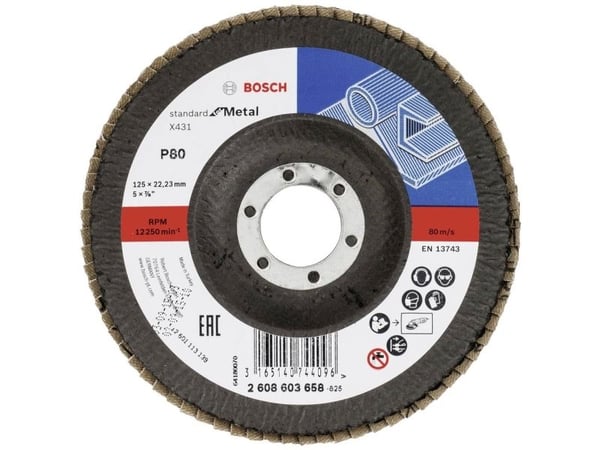 Bosch 2 608 603 658, Slipeskive, Flatt senter, Stål, Bosch, 2,22 cm, 12,5 cm