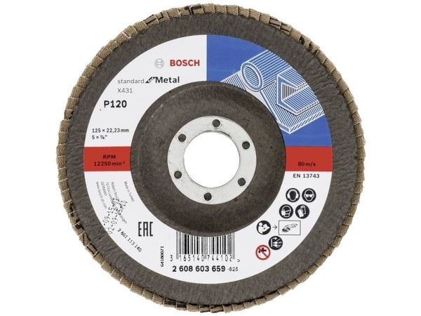 Bosch 2 608 603 659, Slipeskive, Flatt senter, Stål, Bosch, 2,22 cm, 12 cm