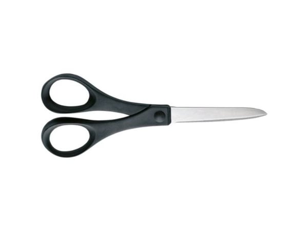 Fiskars Essential, Voksen, Rett klippet, Enkel, Svart, Rustfritt stål, Rustfritt stål, Kontorsaks