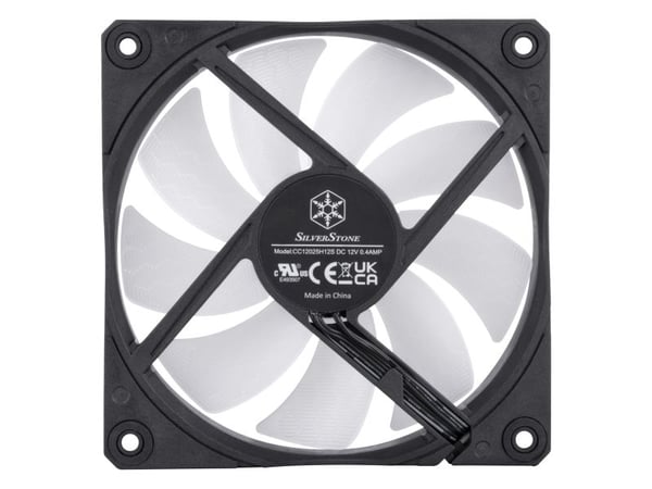 Silverstone Shark Force 120 ARGB, Fan, 2500 RPM, Svart, Vit