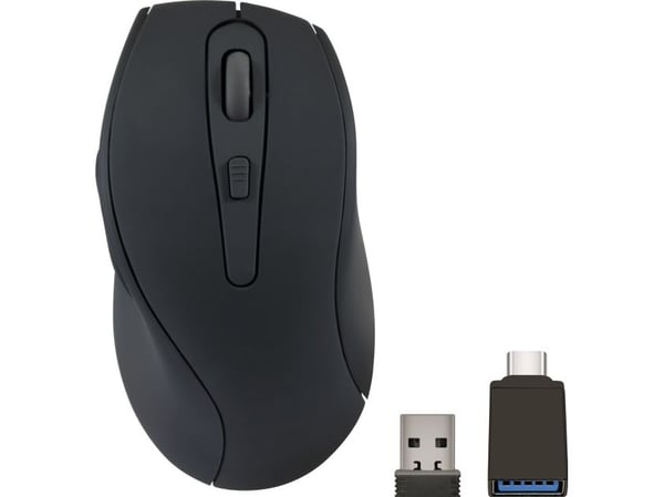 SPEEDLINK AXON - Mus - ergonomisk - høyrehendt - optisk - 5 knapper - trådløs - 2.4 GHz - USB trådløs mottaker - svart - hengeboks