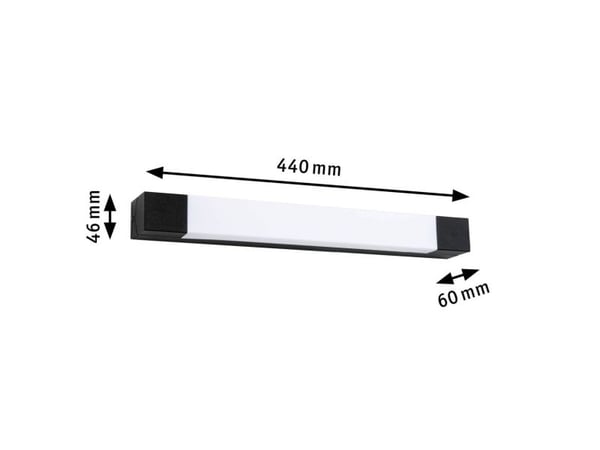 Paulmann PLM 71216, Rektangel, IP44, Svart
