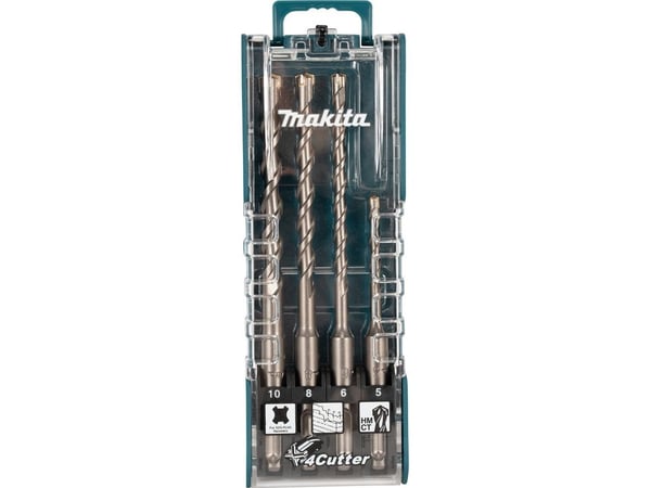 Makita - Borrsats - för betong - 4 delar - 5 mm, 6 mm, 8 mm, 10 mm - SDS-plus - längd: 160 mm, 110 mm