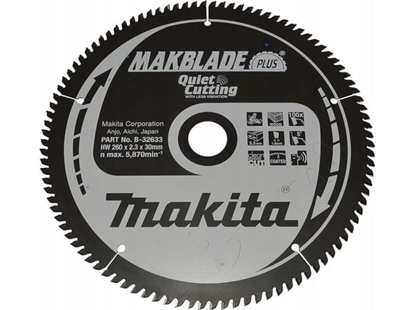 MAKITA pyörösaha 260x30x100z MAKBLADE PLUS TREE