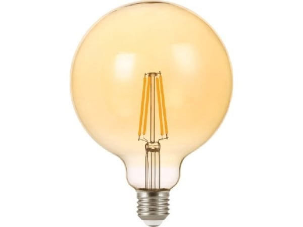 Lumax LED-pære Lumax Amber LC161 12W E27 G125 1300lm, ravfarget