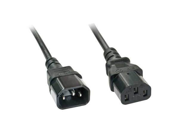 Lindy - Virtajohto - teho IEC 60320 C13 - IEC 60320 C14 - 5 m - musta