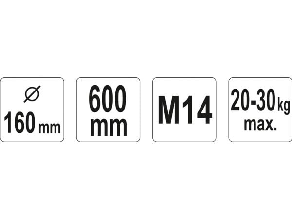 Yato YT-5508, Blandestav, Betong, Galvanisert stål, 1 stykker, 600 mm, 16 cm