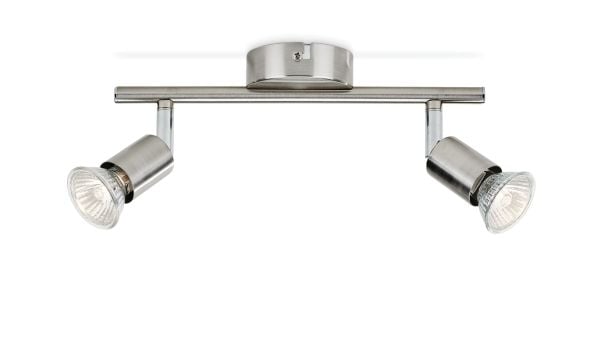 Philips myLiving Limbali-spotlys til tak/vegg, 2 stk., Spotlight på skinne, GU10, 2 ampuller, LED, 230 V, Kromfarget