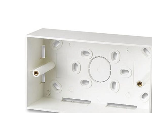 Lindy utenpåliggende ramme 146x86mm for doble veggkontakter (UK), 47mm dyp for paneler størrelse 147x86cm! (60524)