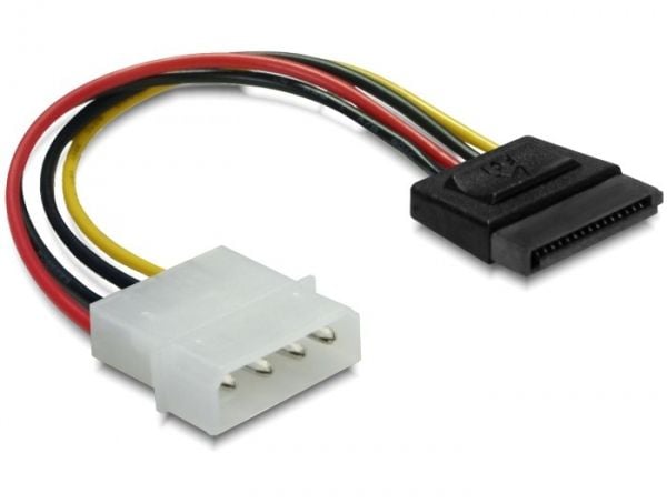 DeLOCK 15pin SATA > 4pin straight Cable, 0,06 m, Monivärinen
