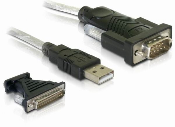 DeLOCK 61308, Musta, USB A-tyyppi, DB-9