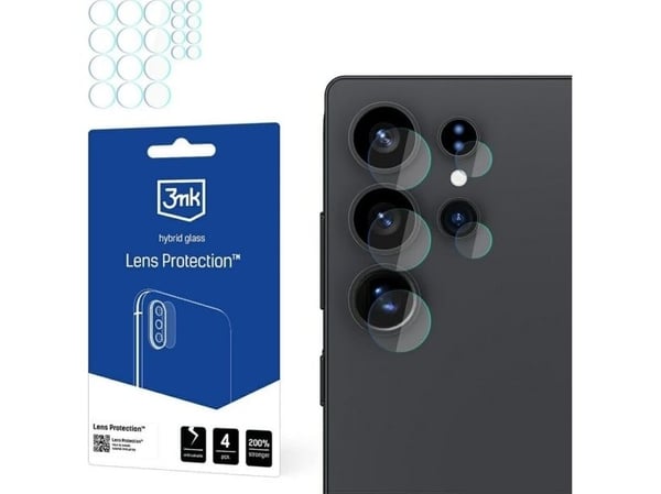 3MK Lens-beskyttelse for kamerablass objektiv til Samsung Galaxy S25 Ultra