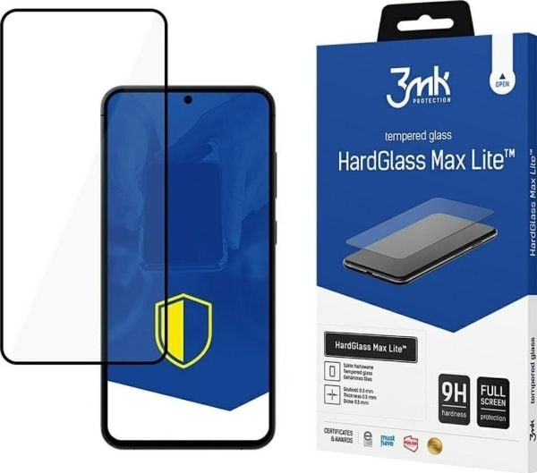 3MK HardGlass Max Lite Sort herdet glass til Samsung Galaxy S25 svart/svart