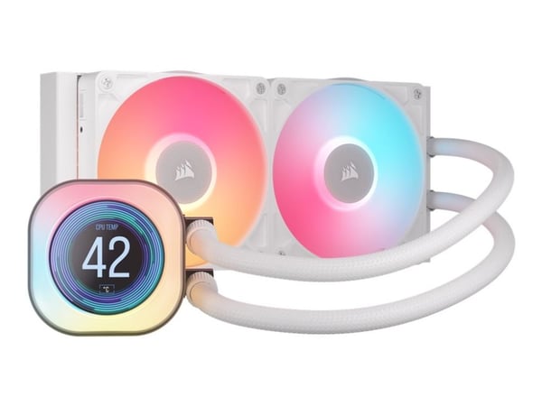 CORSAIR iCUE Link TITAN 240 RX LCD - Væskekjølesystem for prosessor - Radiatorstørrelse: 240 mm - (for: LGA1851, LGA1700, AM5, AM4) - kobber - 120 ...
