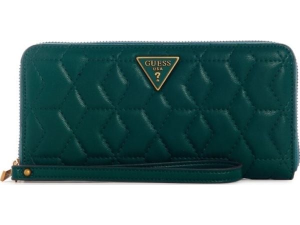 Guess Elenia textilplånbok, SLG Large Zip, skoggrön, för kvinnor