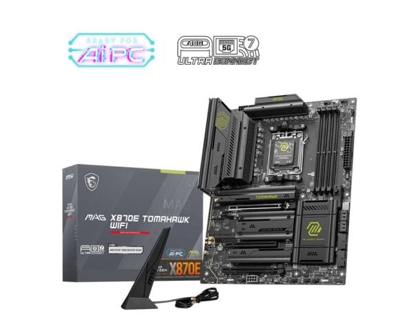 MSI MAG X870E TOMAHAWK WIFI - Hovedkort - ATX - Socket AM5 - AMD X870E Chipset - USB-C 3.2 Gen 2x2, USB-C 3.2 Gen2, USB 3.2 Gen 2, USB 3.2 Gen 1, U...