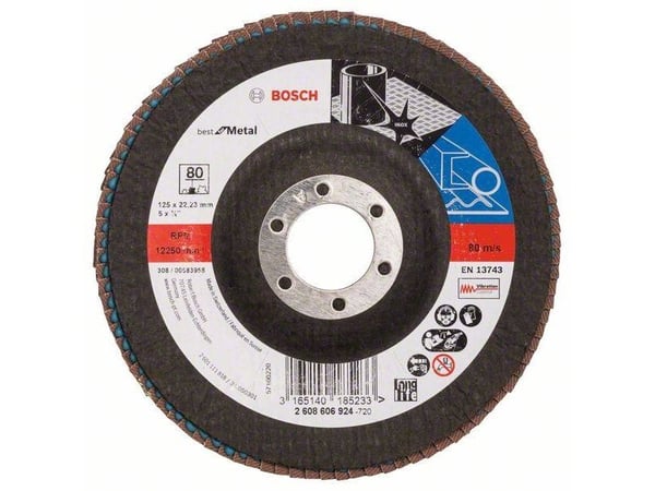 Bosch Best for Metal X571 - Klaffplate - for metall - 125 mm - X-LOCK - grovkorn: 80