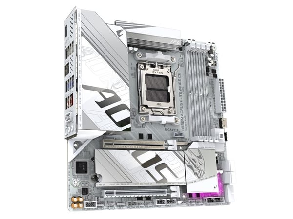 AORUS B850M ELITE WIFI6E ICE - Hovedkort - micro ATX - Socket AM5 - AMD B850 Chipset - USB-C 3.2 Gen 2x2, USB-C 3.2 Gen2, USB 3.2 Gen 1, USB 3.2 Ge...