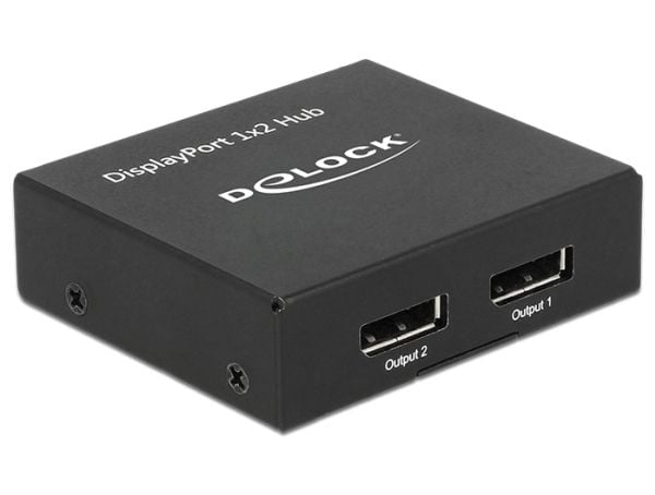 Delock - Video/audiosplitter - 2 x DisplayPort - skrivbordsmodell