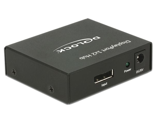 Delock - Video/audiosplitter - 2 x DisplayPort - skrivbordsmodell