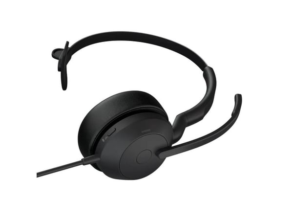 Jabra Evolve2 50 UC Mono - Hodesett - on-ear - trådløs, kablet - aktiv støydemping - USB-C, USB-A - UC-sertifisert