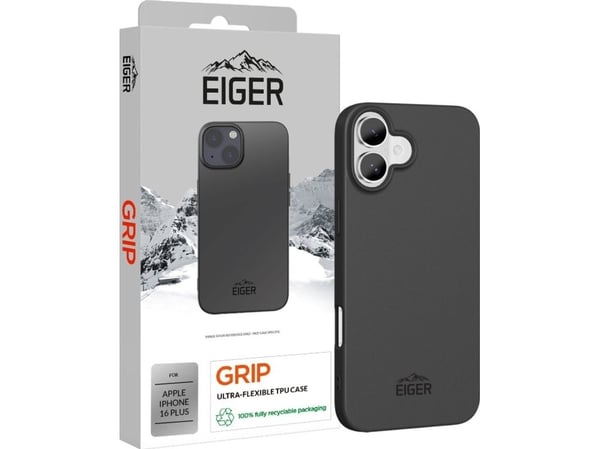 EIGER EGCA00614, Suojus, Apple, iPhone 16 Plus, 17 cm (6.7"), musta
