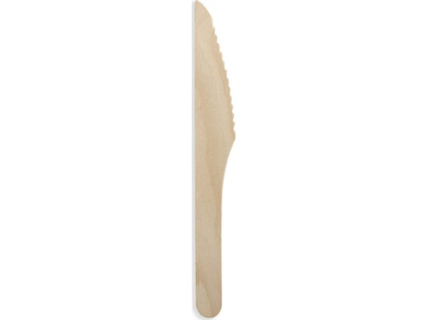Huhtamaki Bestikkkniver i tre 16,5 cm - 100 stk.