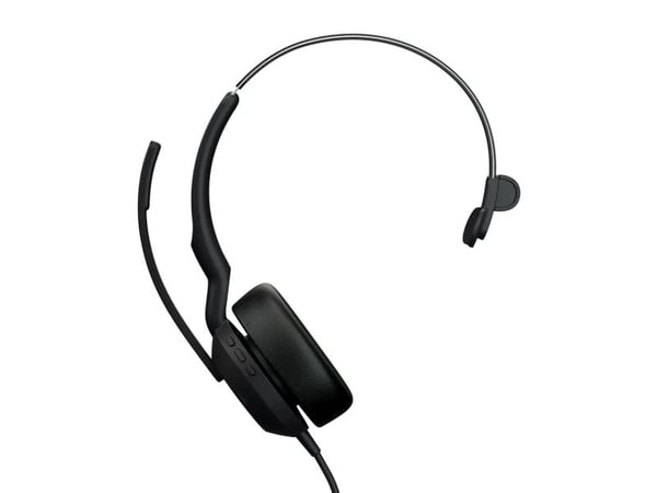 Jabra Evolve2 50 UC Mono - Hodesett - on-ear - kablet - aktiv støydemping - USB-C, USB-A - UC-sertifisert