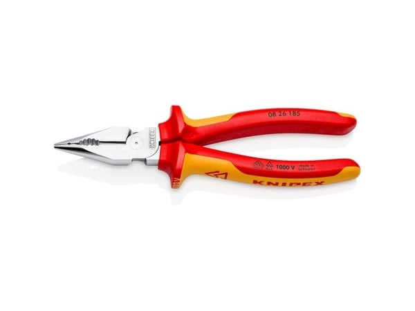 Knipex 08 26 185, Nesetang, 1,3 cm, 61 HRC, Oransje, Rød, 28 mm, 185 mm