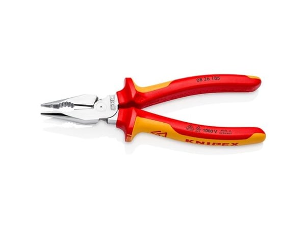 Knipex 08 26 185, Nesetang, 1,3 cm, 61 HRC, Oransje, Rød, 28 mm, 185 mm