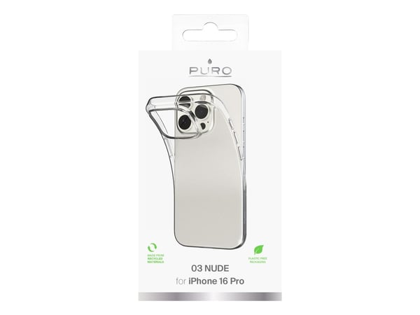 PURO 0.3 Nude, Etui, Apple, iPhone 16 Pro, 16 cm (6.3"), Gjennomsiktig