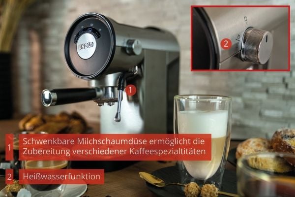 UNOLD Piccopresso - Kaffemaskin med melkeskummer - 20 bar