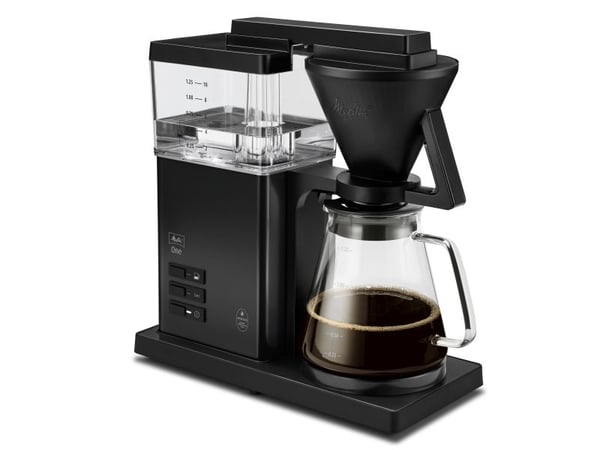 Melitta ONE, Suodatinkahvinkeitin, 1,25 L, Jauhettu kahvi, 1525 W, musta, Läpinäkyvä