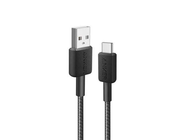 Anker 322, 1,8 m, USB A, USB C, 480 Mbit/s, musta