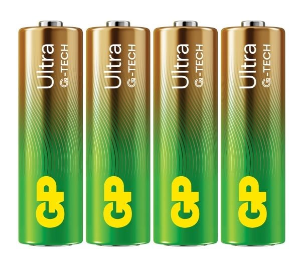 GP Batteries Ultra Alkaline GP15AU, Engangsbatteri, AA, LR06, Alkalinsk, 1,5 V, 4 stykker, Cd (kadmium), Hg (kvikksølv)