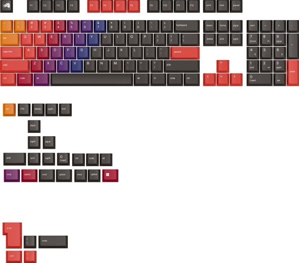 Glorious PC Gaming Race GPBT gradient keycaps ANSI US PBT dye-sub - Celestial Fire (GLO-KB-ACC-KC-GPBT-GR-CEF-US)