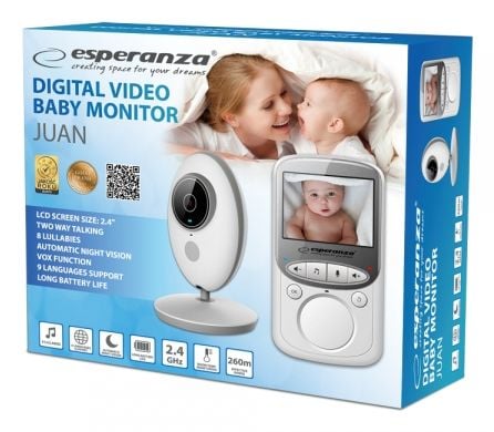 Esperanza EHM003 LCD-vauvamonitori 2.4" valkoinen