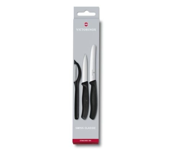 Victorinox Swiss Classic vihannessarja kuorimalla 3-osainen musta