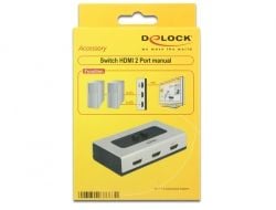 Delock Switch HDMI 2 port manual - Video/audio switch - 2 x HDMI - stasjonær