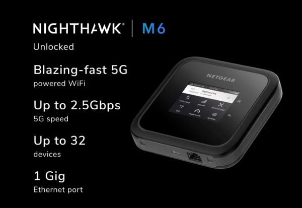 NETGEAR Nighthawk M6 - Mobilsone - 5G - 2.5 Gbps - 1GbE, 802.11ax, Wi-Fi 5