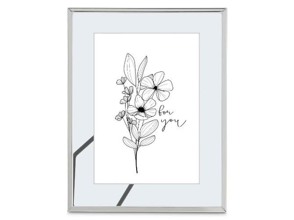 Hama Flower, Enkel bilderamme, Glass, Strykejern, Sølv, Gloss, Bord, 10 x 15 cm