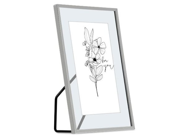 Hama Flower, Enkel bilderamme, Glass, Strykejern, Sølv, Gloss, Bord, 10 x 15 cm