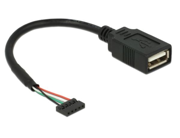 Delock - Intern-til-ekstern USB-adapter - USB (hunn) til 5-pins USB 2.0-hode (hunn) - 15 cm - svart