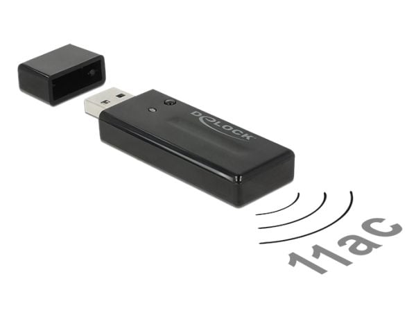 Delock USB 3.0 Dual Band WLAN ac/a/b/g/n Stick - Nettverksadapter - USB 3.0 - Wi-Fi 5 - svart