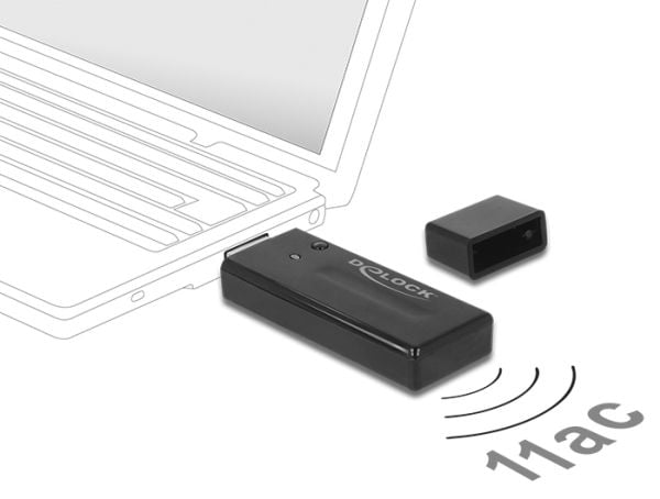 Delock USB 3.0 Dual Band WLAN ac/a/b/g/n Stick - Nettverksadapter - USB 3.0 - Wi-Fi 5 - svart