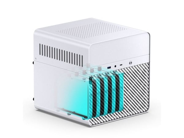 Jonsbo N2, Cube, PC, Hvit, ITX, Aluminium, Stål, Hjem/Kontor