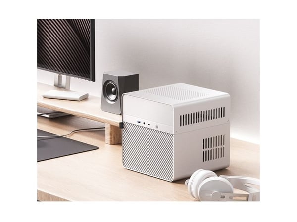 Jonsbo N2, Cube, PC, Hvit, ITX, Aluminium, Stål, Hjem/Kontor