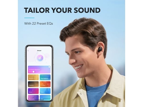 Soundcore - True wireless-hodetelefoner med mikrofon - i øret - Bluetooth